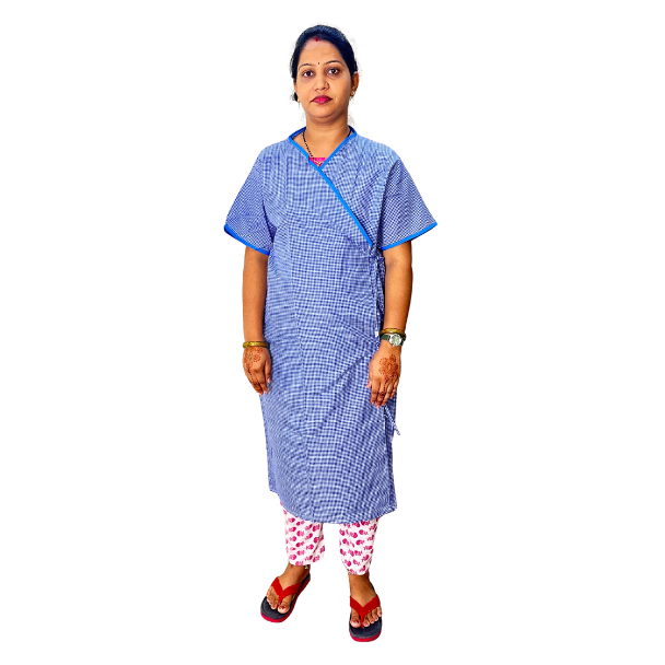 Patient Gown Check Unisex Free Size Ultra