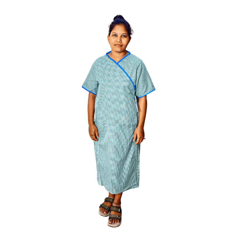 Patient Gown Check Unisex Free Size Ultra