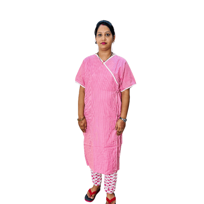 Patient Gown Check Unisex Free Size Ultra