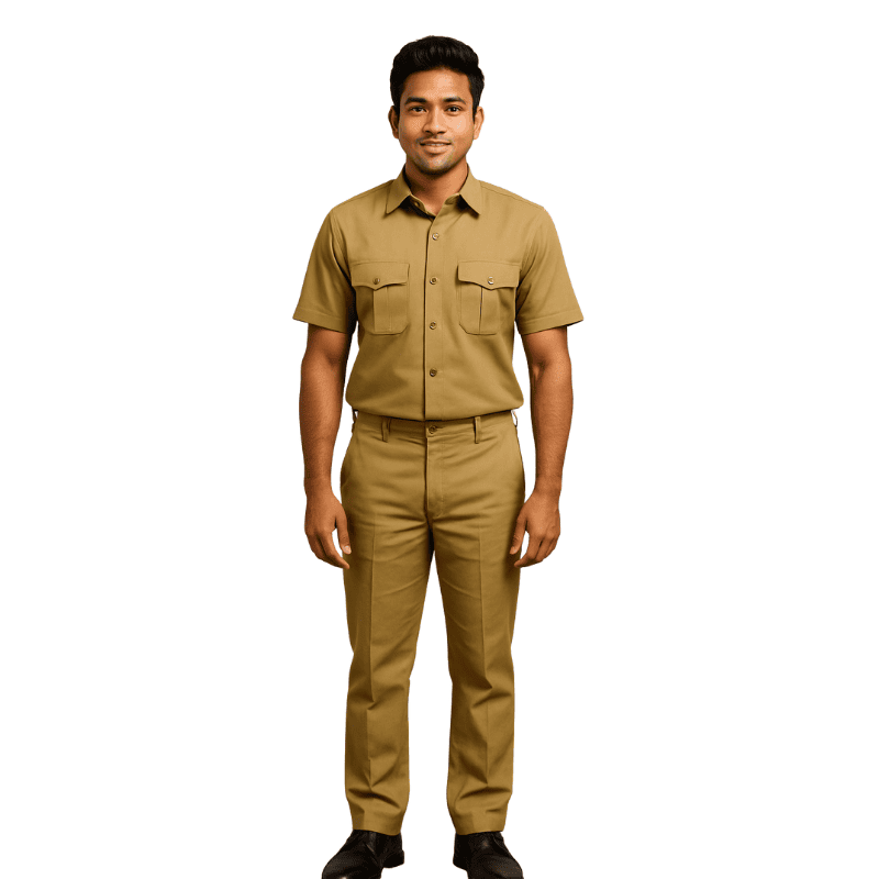 Driver Shirt Pant Male Khaki