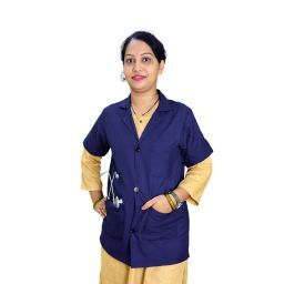 Lab Coat Apron Half Unisex Blue Ultra