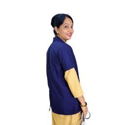 Lab Coat Apron Half Unisex Blue Ultra