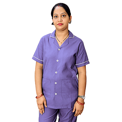 Nurse Uniform Female |Pant Shirt |Purple Round Collar Shirt. Bottom Strip Pant |Premium