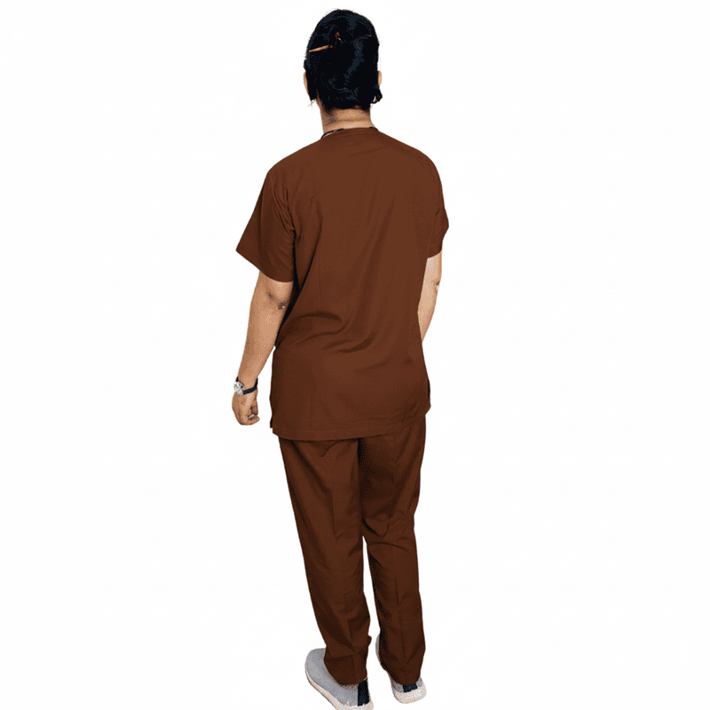 Doctor Scrub Shirt Pant Unisex Brown 