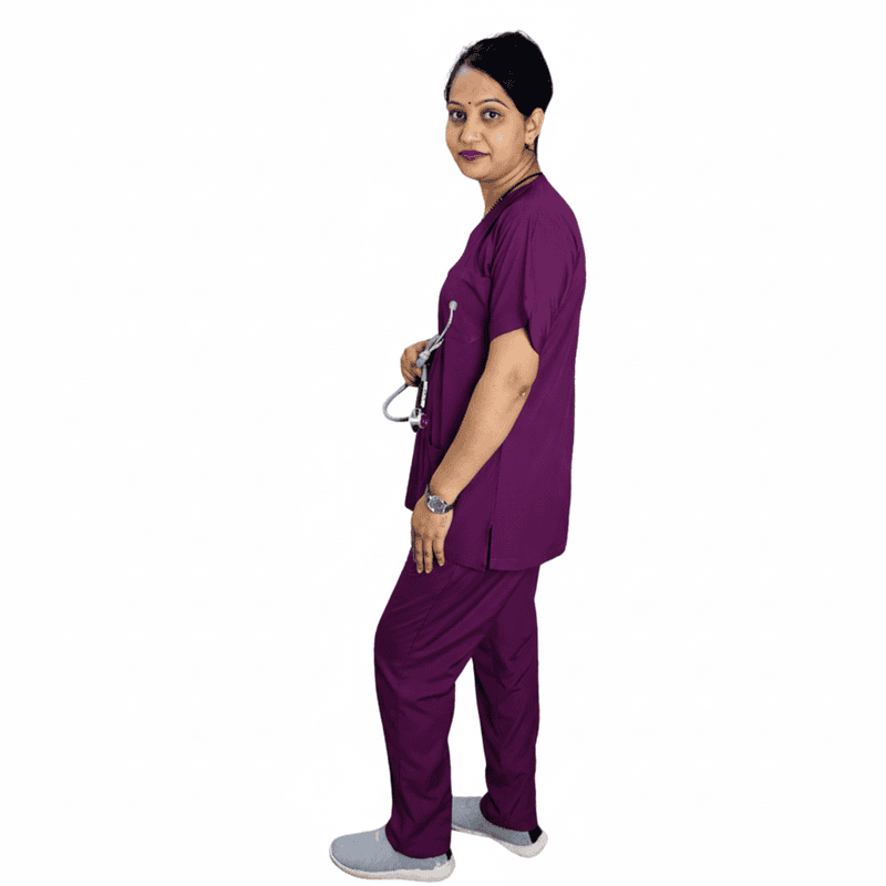 Doctor Scrub Shirt Pant Unisex Purple 