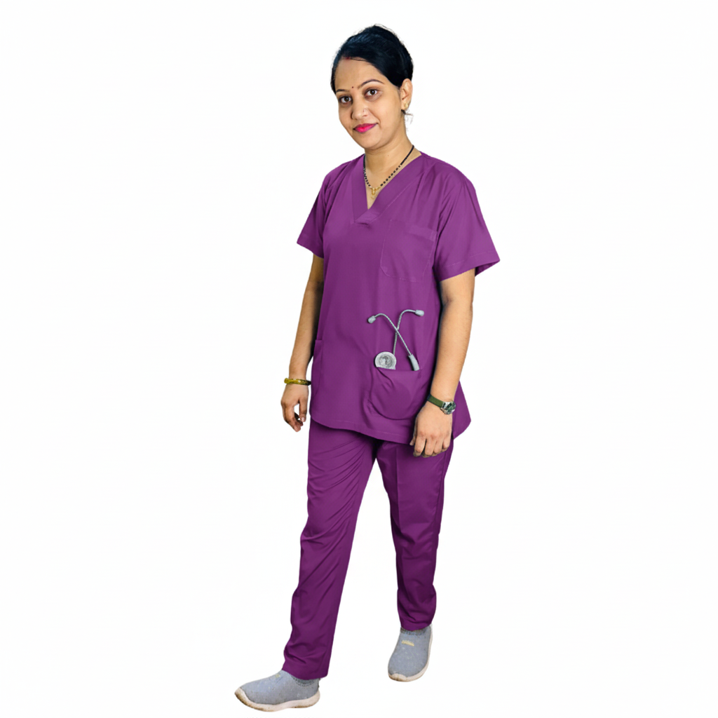 Doctor Scrub Shirt Pant Unisex Purple 