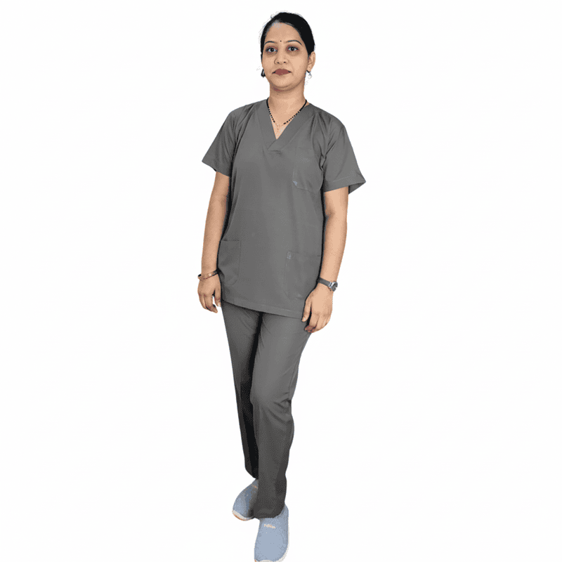 Doctor Scrub Shirt Pant Unisex Grey