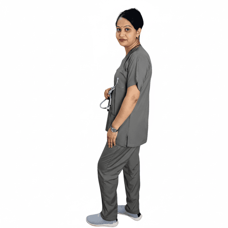Doctor Scrub Shirt Pant Unisex Grey