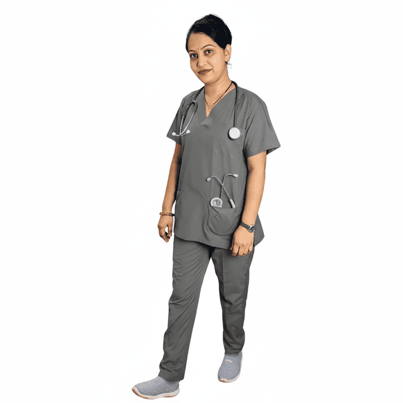 Doctor Scrub Shirt Pant Unisex Grey
