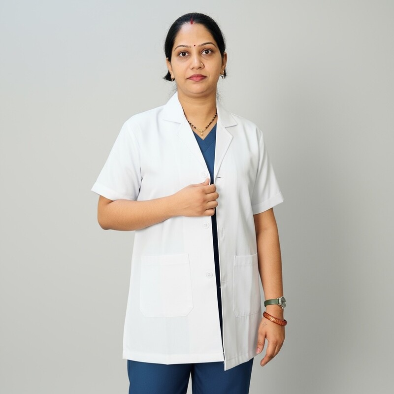 Lab Coat Apron Half Unisex White ultra