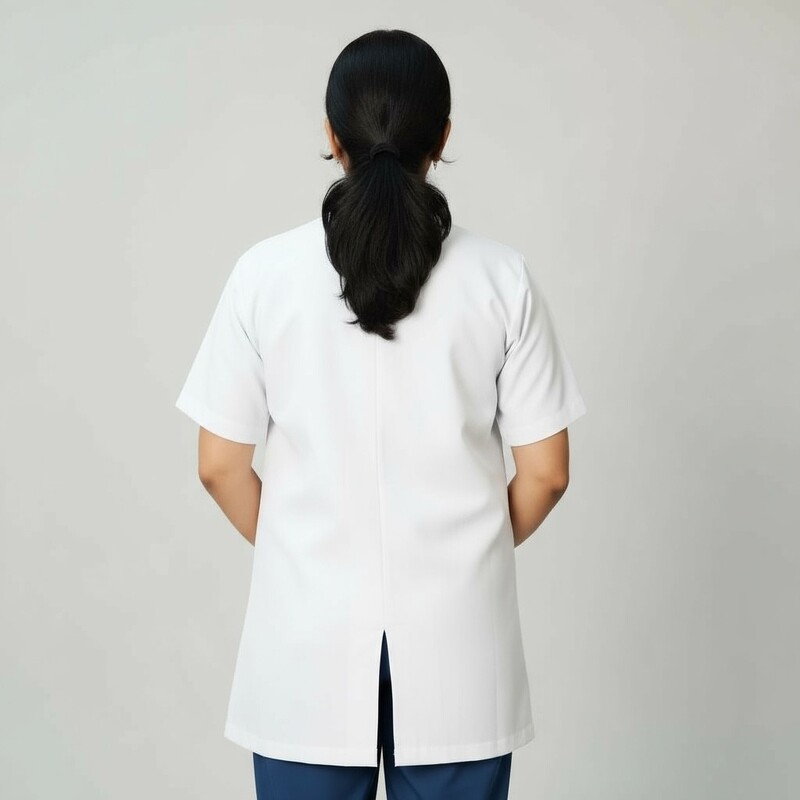 Lab Coat Apron Half Unisex White ultra