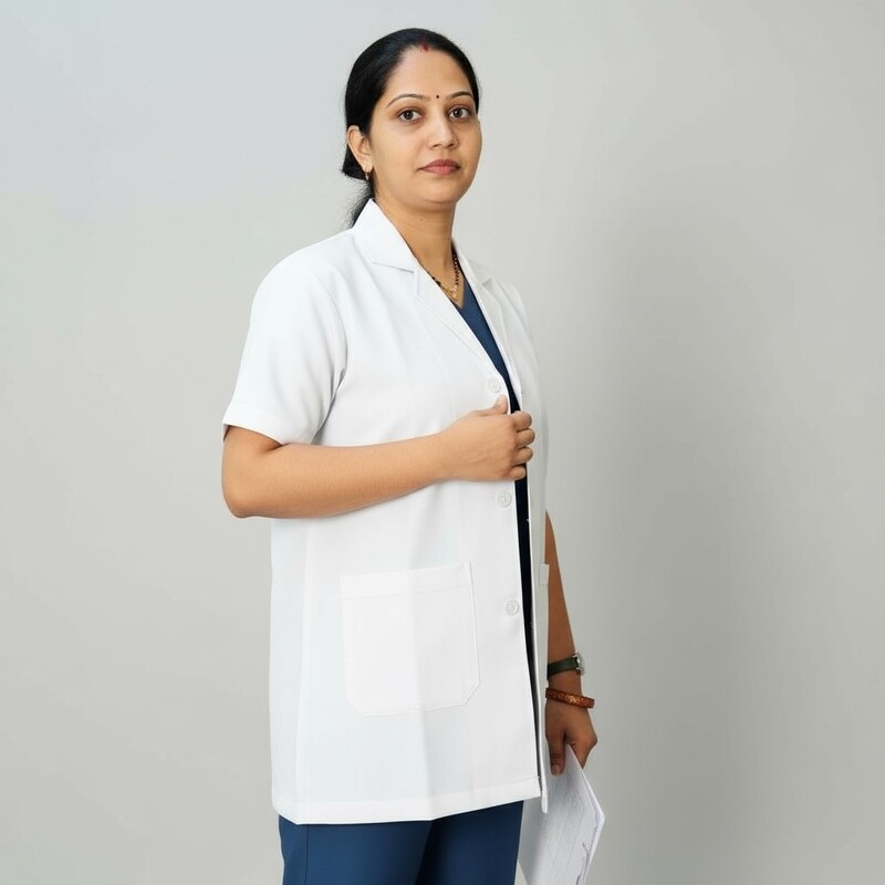 Lab Coat Apron Half Unisex White ultra