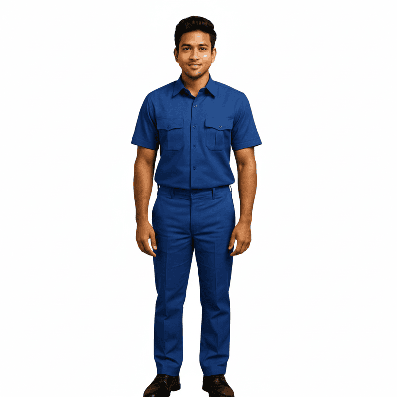 Driver Shirt Pant Male Royal Blue